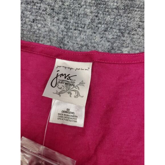 Jms Just My Size Blouse Top Women's Plus Size 5X Pink Rhinestone Neck New NWT - Picture 3 of 10